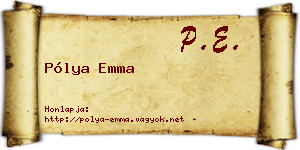 Pólya Emma névjegykártya